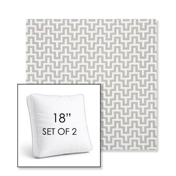 Picture of Underline Dove | Set of 2 | 18" Sunbrella Boxed Square Outdoor Throw Pillows with Premium Inserts