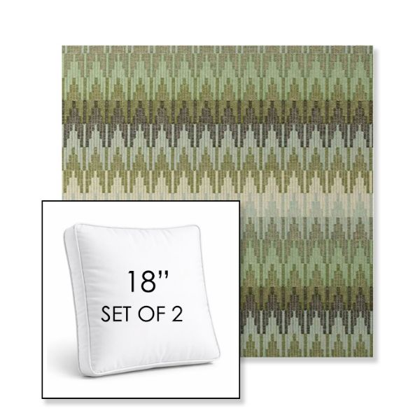 Picture of Valley Herbal | Set of 2 | 18" Sunbrella Boxed Square Outdoor Throw Pillows with Premium Inserts