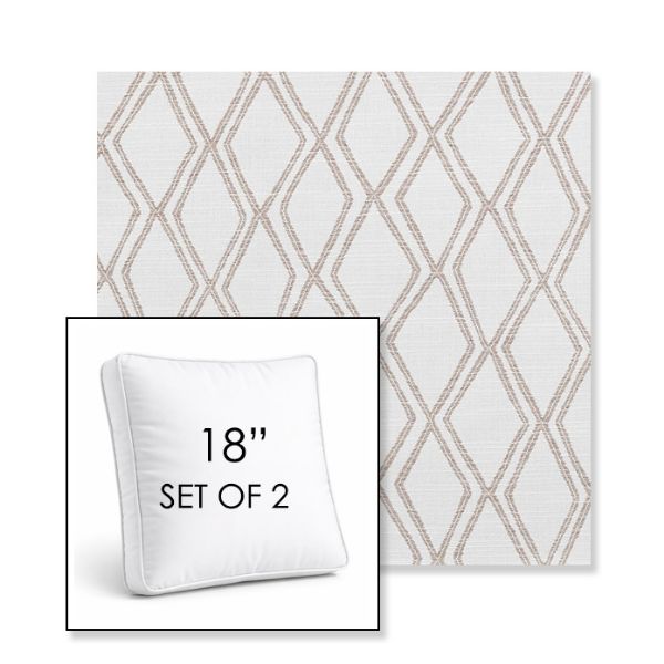 Picture of Voyage Dune | Set of 2 | 18" Sunbrella Boxed Square Outdoor Throw Pillows with Premium Inserts