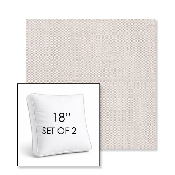 Picture of Willa Cloud | Set of 2 | 18" Sunbrella Boxed Square Outdoor Throw Pillows with Premium Inserts