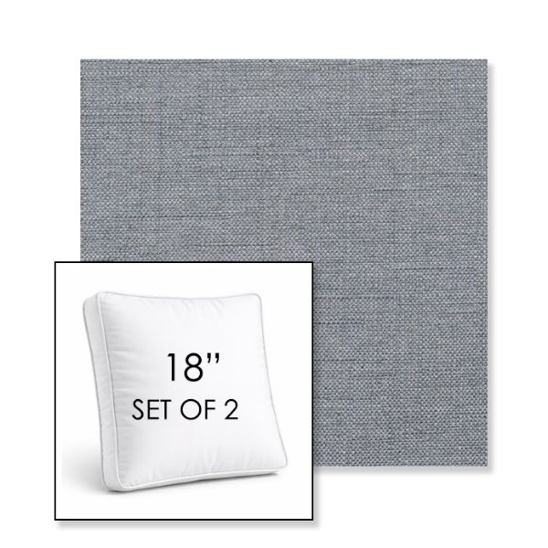 Picture of Willa Haze | Set of 2 | 18" Sunbrella Boxed Square Outdoor Throw Pillows with Premium Inserts