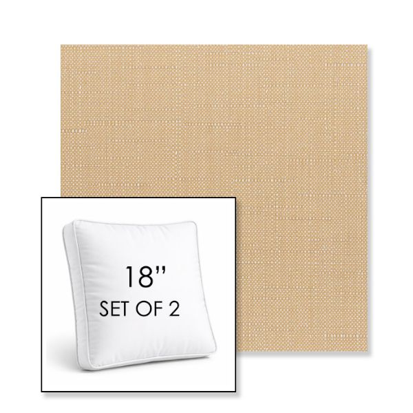 Picture of Willa Toast | Set of 2 | 18" Sunbrella Boxed Square Outdoor Throw Pillows with Premium Inserts