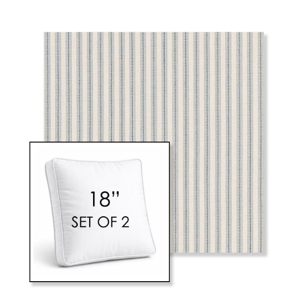 Picture of William Coast | Set of 2 | 18" Sunbrella Boxed Square Outdoor Throw Pillows with Premium Inserts