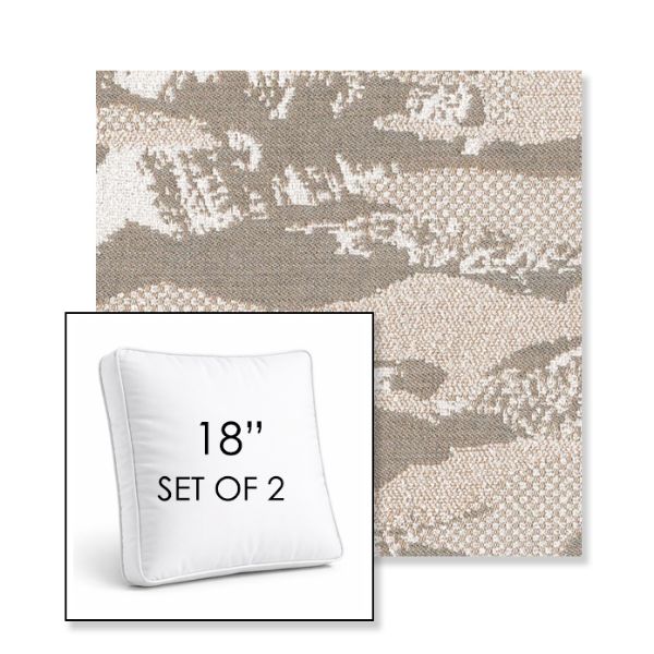 Picture of Yama Fuji | Set of 2 | 18" Sunbrella Boxed Square Outdoor Throw Pillows with Premium Inserts