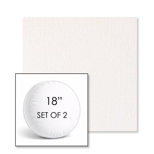 Picture of Abstraction Snow | Set of 2 | 18" Sunbrella Boxed Round Outdoor Throw Pillows with Premium Inserts