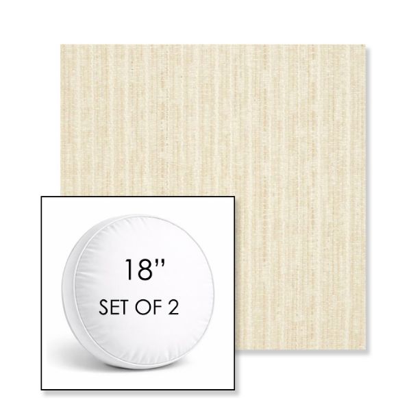 Picture of Abundant Snow | Set of 2 | 18" Sunbrella Boxed Round Outdoor Throw Pillows with Premium Inserts