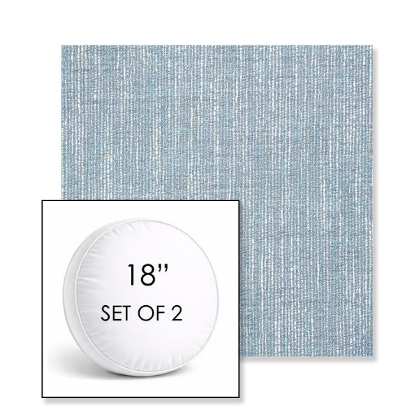 Picture of Adena Celeste | Set of 2 | 18" Sunbrella Boxed Round Outdoor Throw Pillows with Premium Inserts