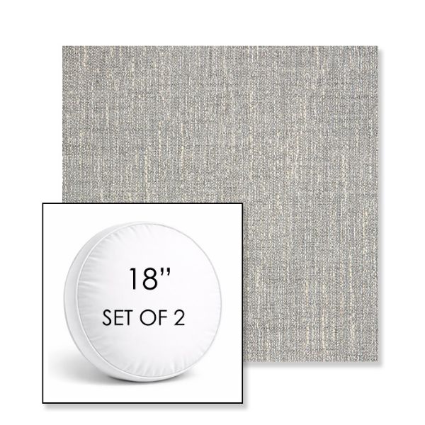 Picture of Adena Pebble | Set of 2 | 18" Sunbrella Boxed Round Outdoor Throw Pillows with Premium Inserts