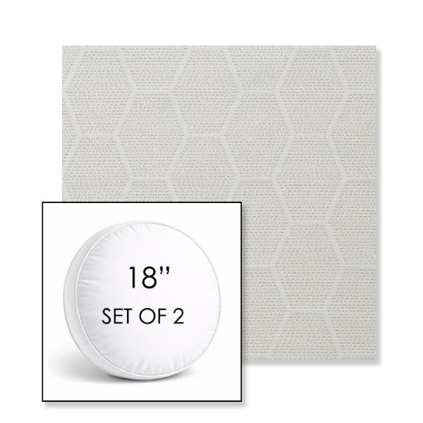 Picture of Amalfi Sand | Set of 2 | 18" Sunbrella Boxed Round Outdoor Throw Pillows with Premium Inserts