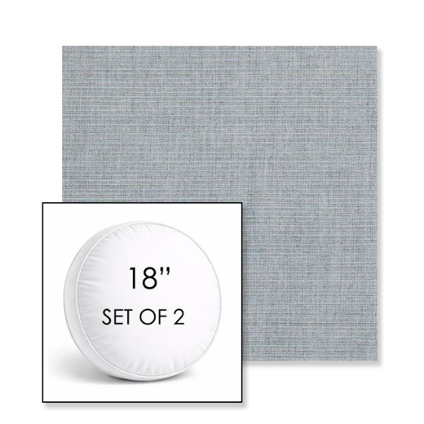 Picture of Ambrose Chambray | Set of 2 | 18" Sunbrella Boxed Round Outdoor Throw Pillows with Premium Inserts