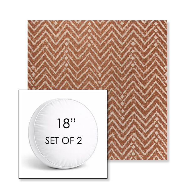 Picture of Argo Clay | Set of 2 | 18" Sunbrella Boxed Round Outdoor Throw Pillows with Premium Inserts