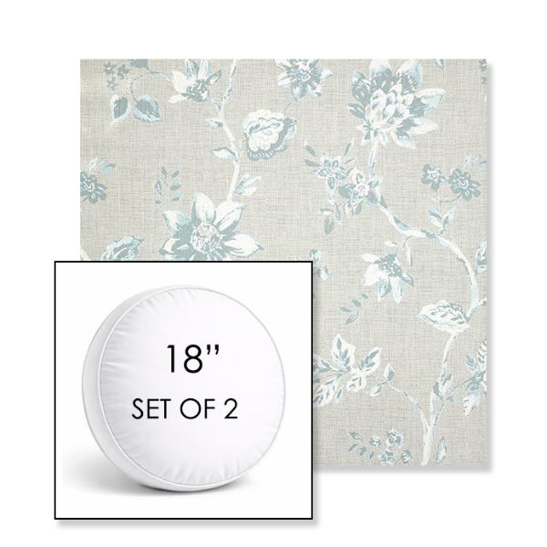 Picture of Ariana Dew | Set of 2 | 18" Sunbrella Boxed Round Outdoor Throw Pillows with Premium Inserts