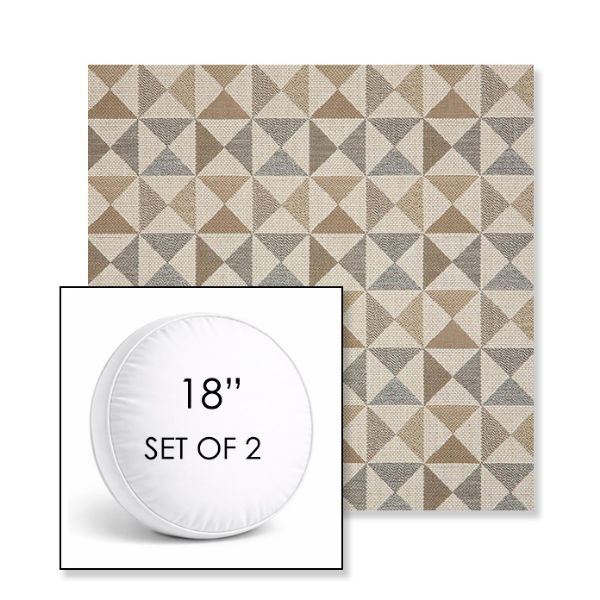 Picture of Array Dune | Set of 2 | 18" Sunbrella Boxed Round Outdoor Throw Pillows with Premium Inserts