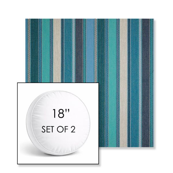 Picture of Ascend Oasis | Set of 2 | 18" Sunbrella Boxed Round Outdoor Throw Pillows with Premium Inserts