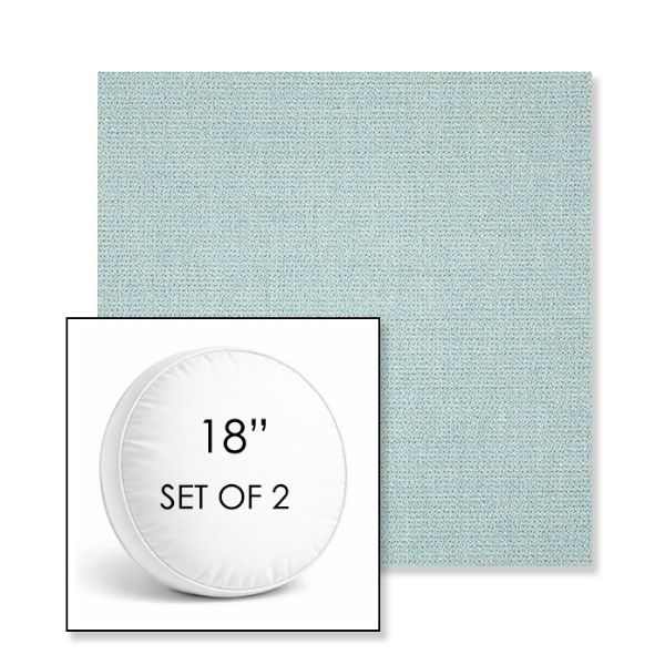 Picture of Bliss Dew | Set of 2 | 18" Sunbrella Boxed Round Outdoor Throw Pillows with Premium Inserts