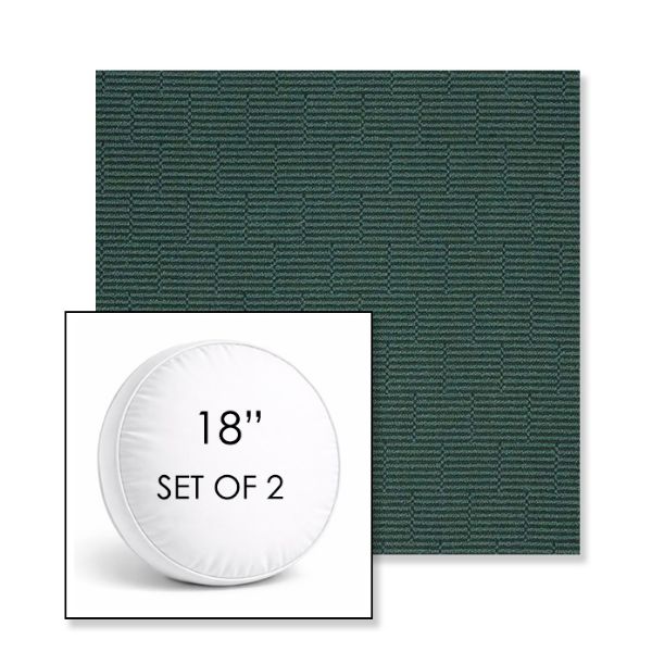Picture of Boardwalk Coaster | Set of 2 | 18" Sunbrella Boxed Round Outdoor Throw Pillows with Premium Inserts
