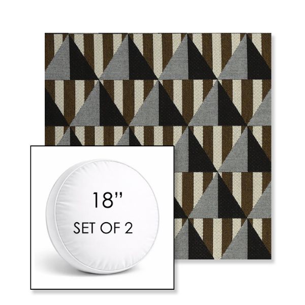 Picture of Buoy Pebble Beach | Set of 2 | 18" Sunbrella Boxed Round Outdoor Throw Pillows with Premium Inserts