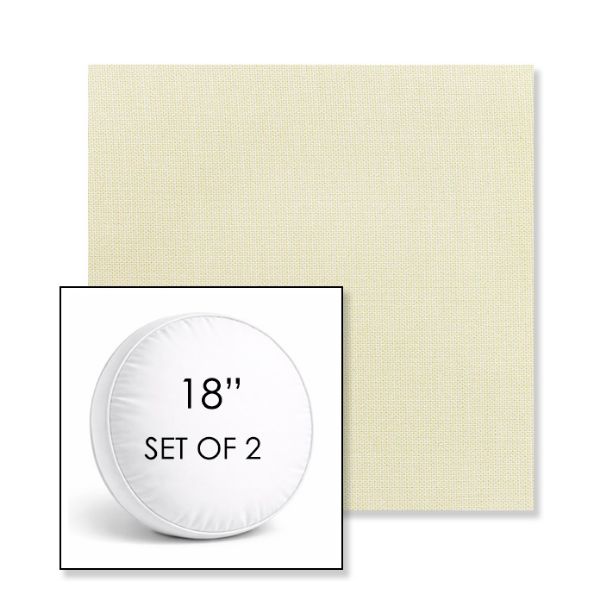 Picture of Canvas Birds Eye | Set of 2 | 18" Sunbrella Boxed Round Outdoor Throw Pillows with Premium Inserts