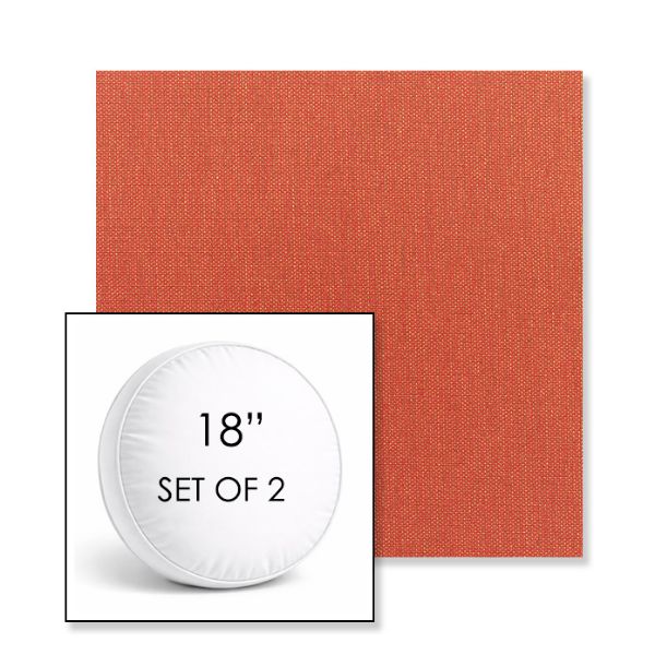 Picture of Canvas Brick | Set of 2 | 18" Sunbrella Boxed Round Outdoor Throw Pillows with Premium Inserts