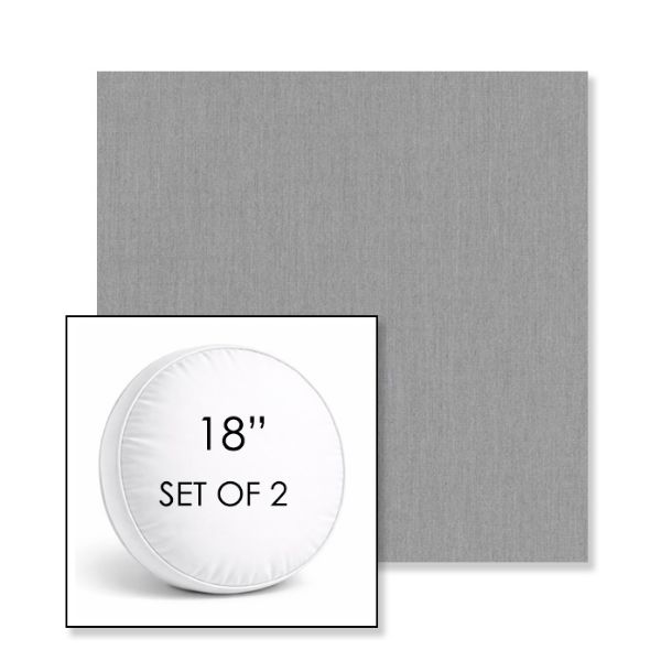 Picture of Canvas Lead Chine | Set of 2 | 18" Sunbrella Boxed Round Outdoor Throw Pillows with Premium Inserts