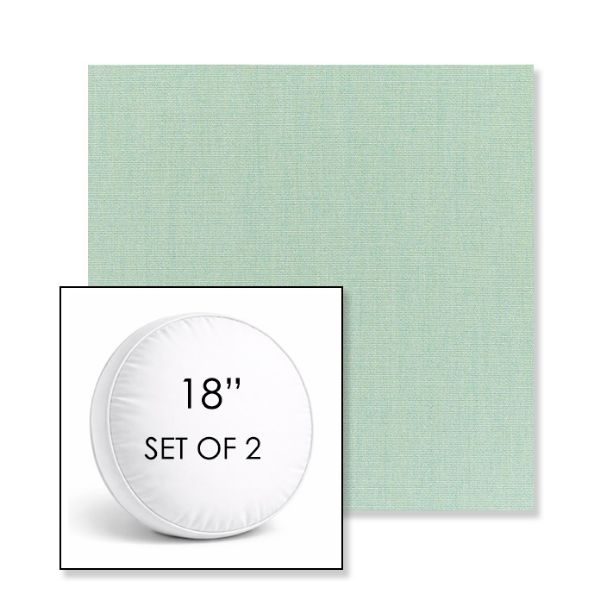 Picture of Canvas Spa | Set of 2 | 18" Sunbrella Boxed Round Outdoor Throw Pillows with Premium Inserts