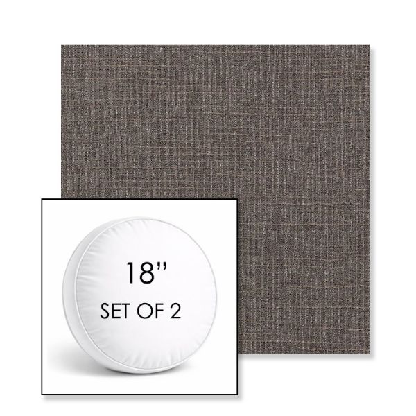 Picture of Cassava Mushroom | Set of 2 | 18" Sunbrella Boxed Round Outdoor Throw Pillows with Premium Inserts