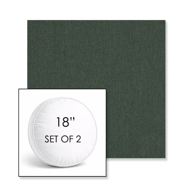 Picture of Cast Ivy | Set of 2 | 18" Sunbrella Boxed Round Outdoor Throw Pillows with Premium Inserts