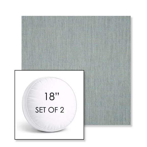 Picture of Cast Mist | Set of 2 | 18" Sunbrella Boxed Round Outdoor Throw Pillows with Premium Inserts