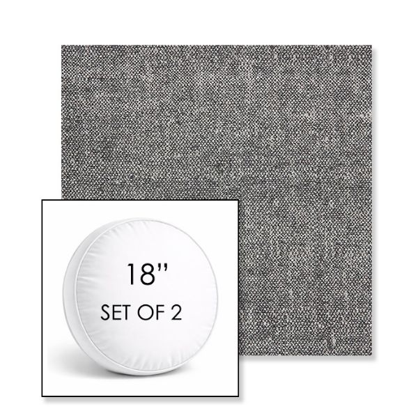 Picture of Chartres Granite | Set of 2 | 18" Sunbrella Boxed Round Outdoor Throw Pillows with Premium Inserts