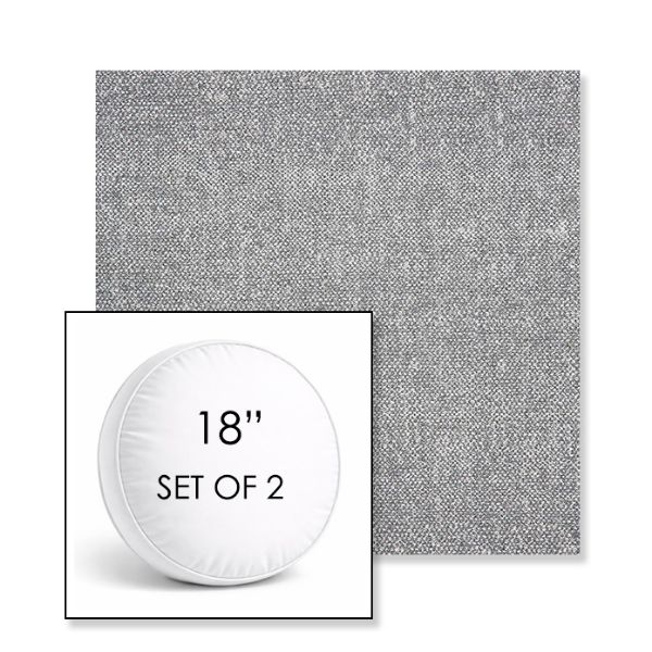 Picture of Chartres Gull | Set of 2 | 18" Sunbrella Boxed Round Outdoor Throw Pillows with Premium Inserts