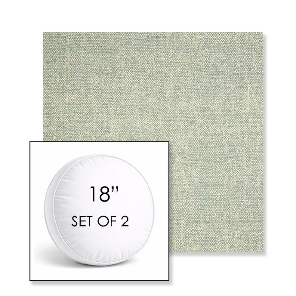 Picture of Chartres Mist | Set of 2 | 18" Sunbrella Boxed Round Outdoor Throw Pillows with Premium Inserts