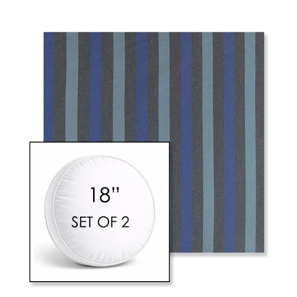 Picture of Costa Nautilus | Set of 2 | 18" Sunbrella Boxed Round Outdoor Throw Pillows with Premium Inserts