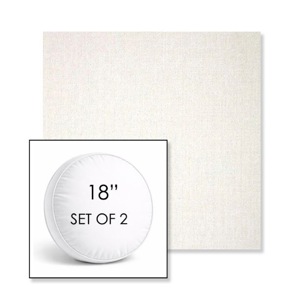 Picture of Crush Snow | Set of 2 | 18" Sunbrella Boxed Round Outdoor Throw Pillows with Premium Inserts