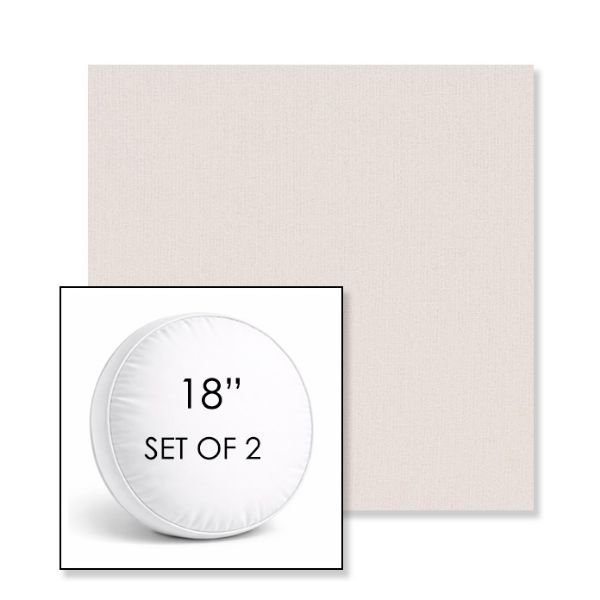 Picture of Dither Snow | Set of 2 | 18" Sunbrella Boxed Round Outdoor Throw Pillows with Premium Inserts