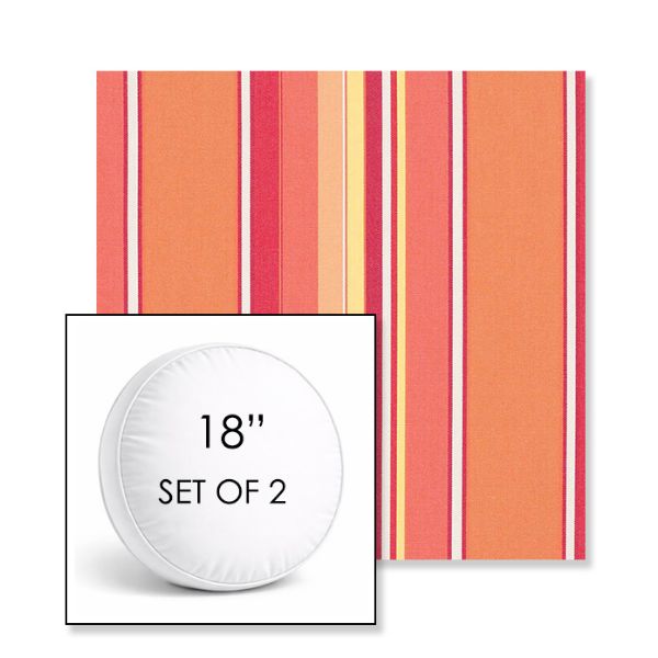 Picture of Dolce Mango | Set of 2 | 18" Sunbrella Boxed Round Outdoor Throw Pillows with Premium Inserts