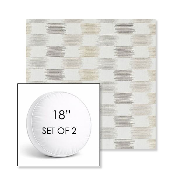 Picture of Dream Dune | Set of 2 | 18" Sunbrella Boxed Round Outdoor Throw Pillows with Premium Inserts