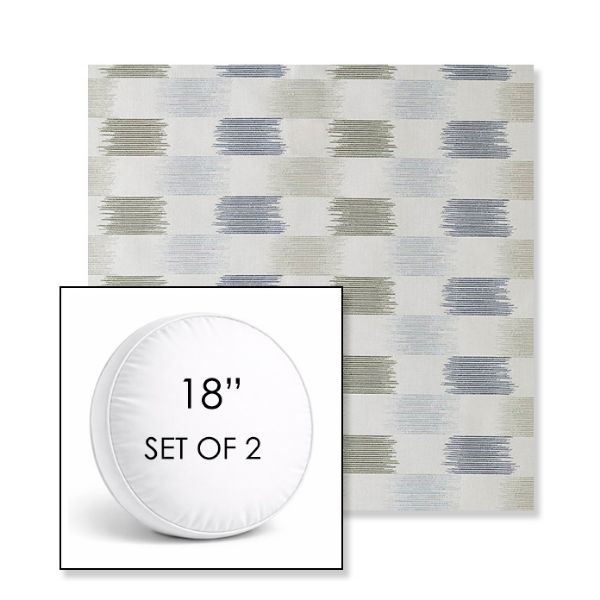 Picture of Dream Mist | Set of 2 | 18" Sunbrella Boxed Round Outdoor Throw Pillows with Premium Inserts