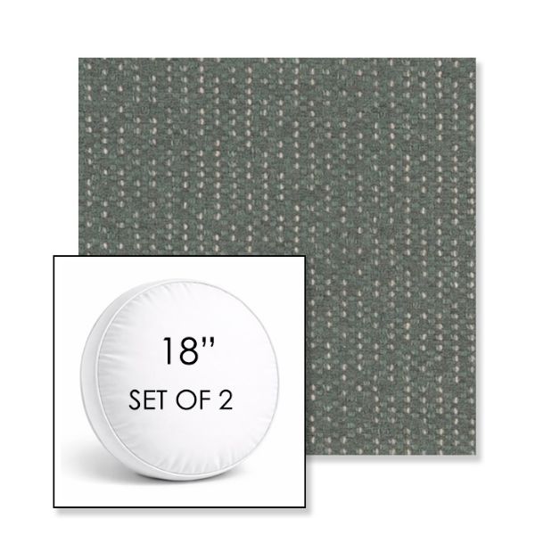 Picture of Dumont Spa | Set of 2 | 18" Sunbrella Boxed Round Outdoor Throw Pillows with Premium Inserts