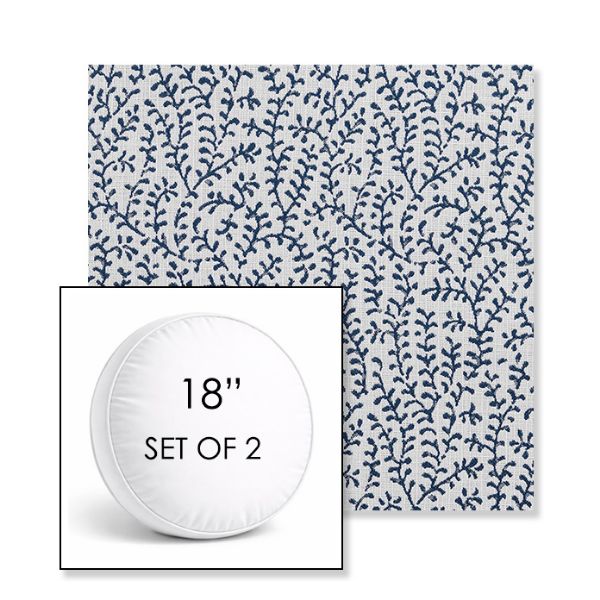 Picture of Eberly Peacock | Set of 2 | 18" Sunbrella Boxed Round Outdoor Throw Pillows with Premium Inserts