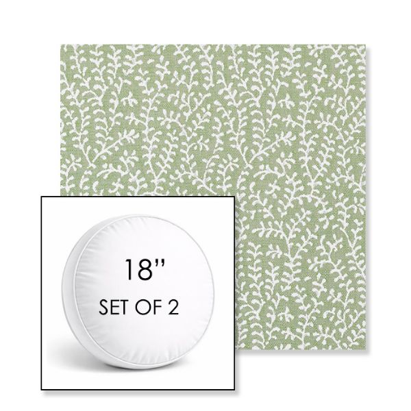 Picture of Eberly Spring | Set of 2 | 18" Sunbrella Boxed Round Outdoor Throw Pillows with Premium Inserts