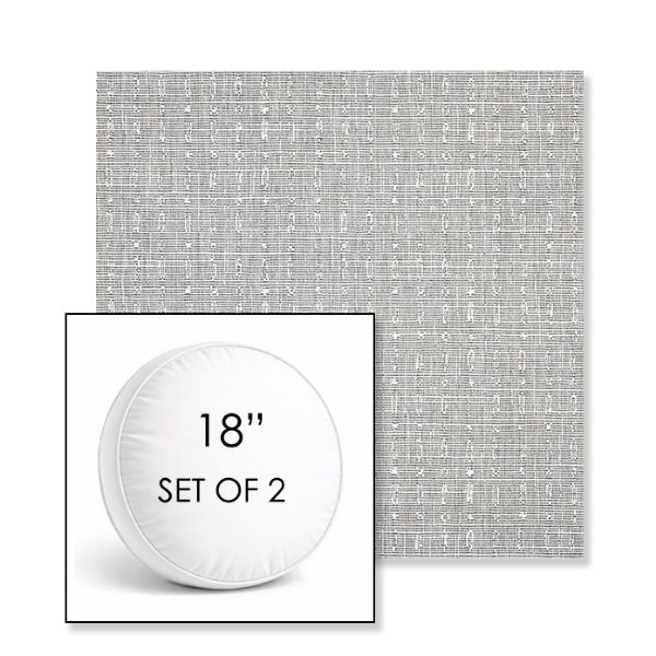 Picture of Embrace Pewter | Set of 2 | 18" Sunbrella Boxed Round Outdoor Throw Pillows with Premium Inserts