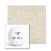 Picture of Escher Alabaster | Set of 2 | 18" Sunbrella Boxed Round Outdoor Throw Pillows with Premium Inserts