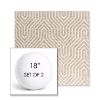 Picture of Etna Dune | Set of 2 | 18" Sunbrella Boxed Round Outdoor Throw Pillows with Premium Inserts