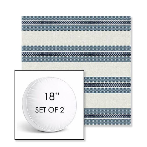 Picture of Excel Denim | Set of 2 | 18" Sunbrella Boxed Round Outdoor Throw Pillows with Premium Inserts
