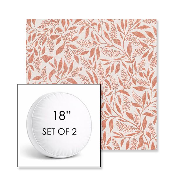 Picture of Exquisite Guava | Set of 2 | 18" Sunbrella Boxed Round Outdoor Throw Pillows with Premium Inserts
