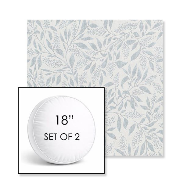 Picture of Exquisite Mist | Set of 2 | 18" Sunbrella Boxed Round Outdoor Throw Pillows with Premium Inserts