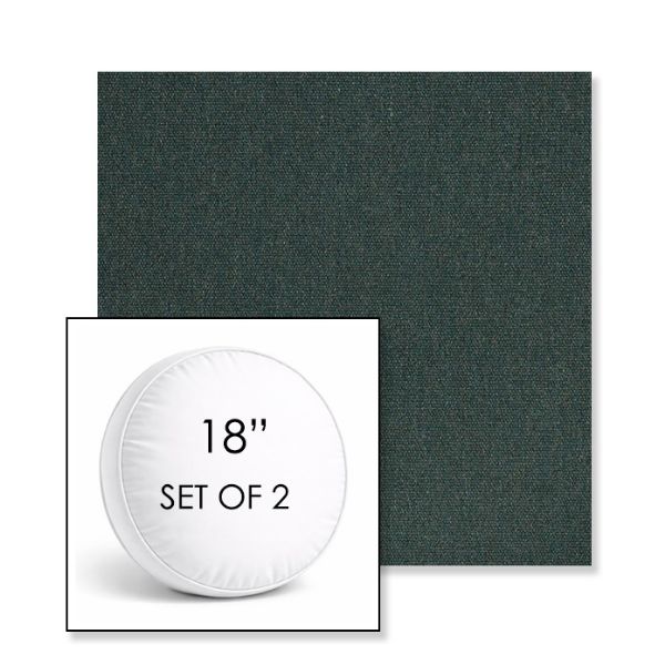 Picture of Heritage Alpine | Set of 2 | 18" Sunbrella Boxed Round Outdoor Throw Pillows with Premium Inserts