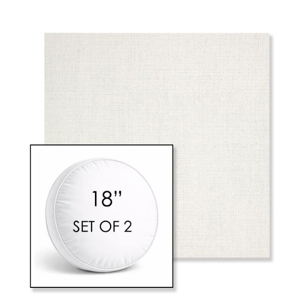 Picture of Idol Snow | Set of 2 | 18" Sunbrella Boxed Round Outdoor Throw Pillows with Premium Inserts