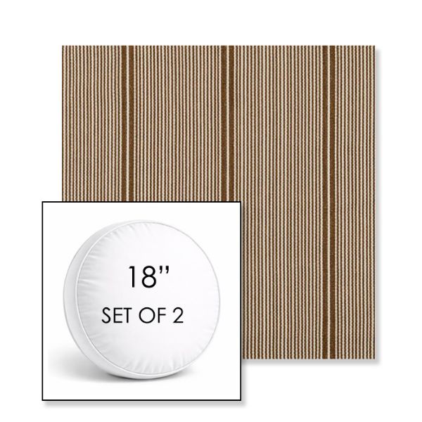 Picture of Influence Teak | Set of 2 | 18" Sunbrella Boxed Round Outdoor Throw Pillows with Premium Inserts