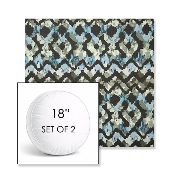 Picture of Inga Green Tea | Set of 2 | 18" Sunbrella Boxed Round Outdoor Throw Pillows with Premium Inserts
